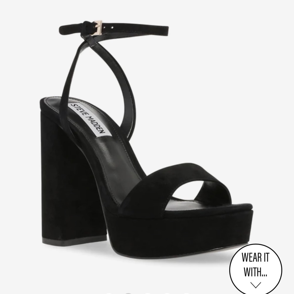 Lesa black suede heels